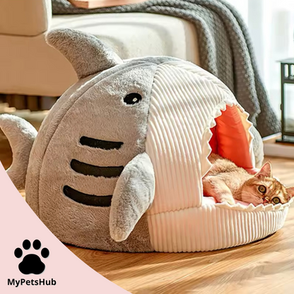 Grotte/panier requin pour chat et chien
