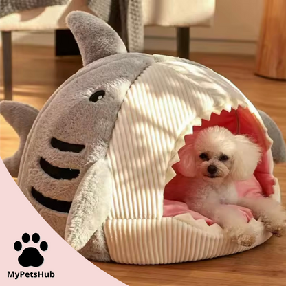 Grotte/panier requin pour chat et chien