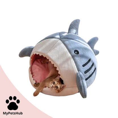 Grotte/panier requin pour chat et chien